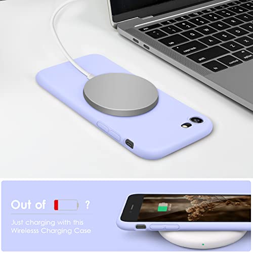 DTTOCASE - Funda para iPhone SE 2022/2020, iPhone 8, iPhone 7, funda de silicona líquida para iPhone SE 8 7 de 4.7 pulgadas, colorida y suave funda protectora para niñas y mujeres, color morado clavo