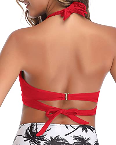 Parte superior de bikini estilo halter retro