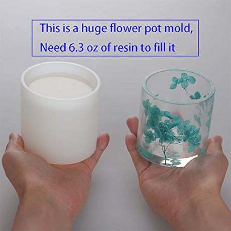 Molde para plantas de resina con cilindro grande, diámetro interno de 2.8 in, profundidad interna de 2.8 in, moldes de silicona con cilindro, moldes para macetas de flores, moldes para macetas, moldes para bolígrafos