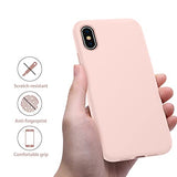 OTOFLY Funda de goma de gel de silicona líquida a prueba de golpes para iPhone Xs/iPhone X, antiarañazos y huellas dactilares, compatible con iPhone X/iPhone Xs de 5.8 pulgadas (2018), (rosa tiza)
