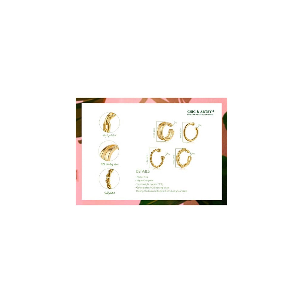 Aretes brazalete de plata para mujeres