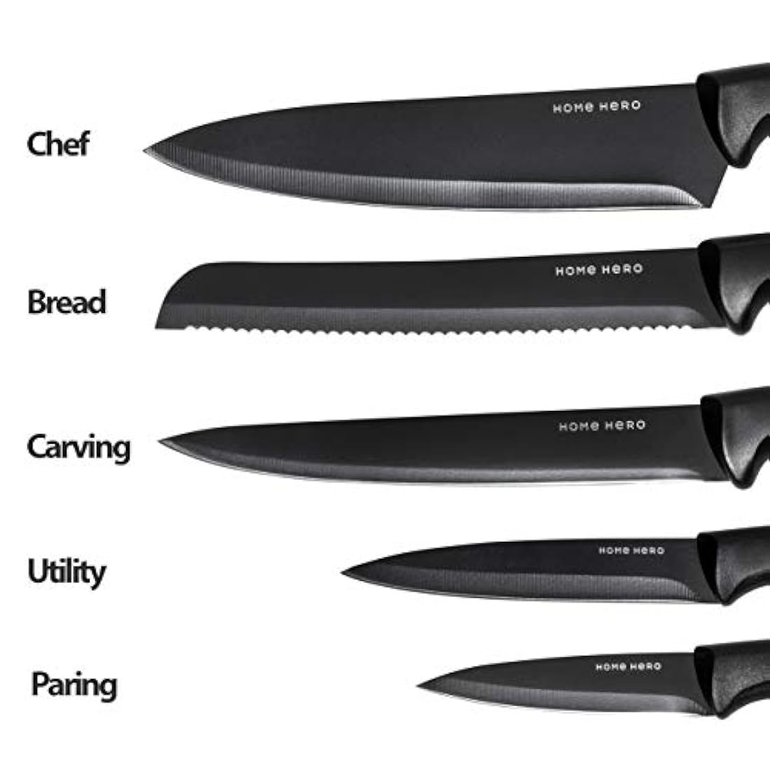 Juego de 5 cuchillos de acero inoxidable de cocina