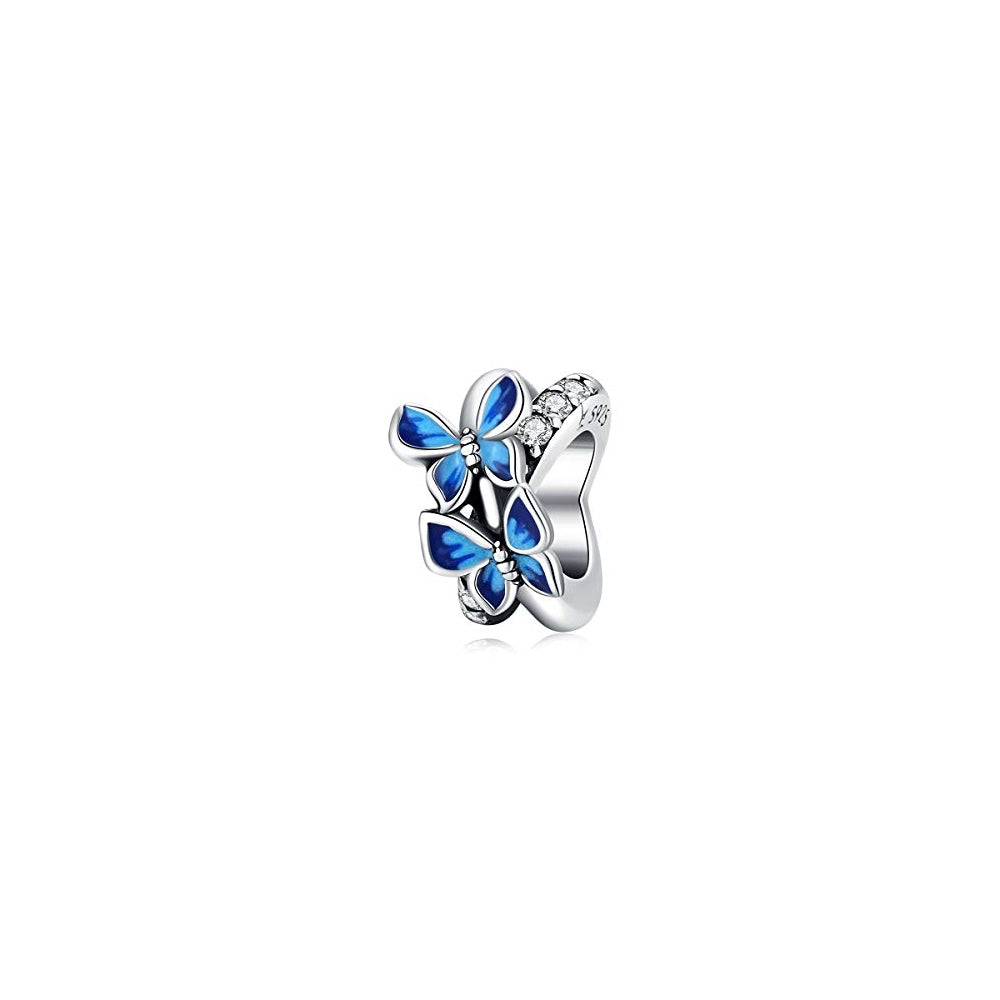 Pulseras de plata de ley 925 con diseño de mariposa
