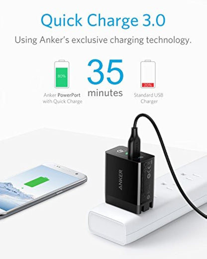 Anker Quick Charge 3.0 - Cargador USB de pared (18 W,