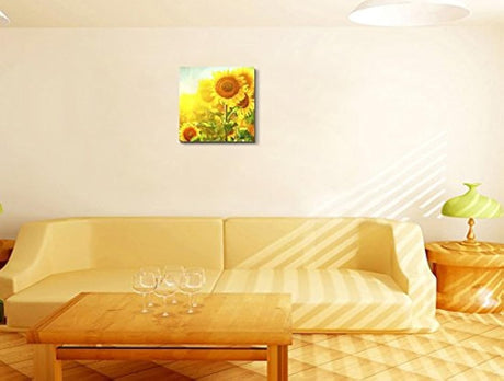 Impresiones en lienzo Pared Arte  de girasoles en el campo