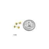 Aretes de bola de oro de 14 quilates para mujer
