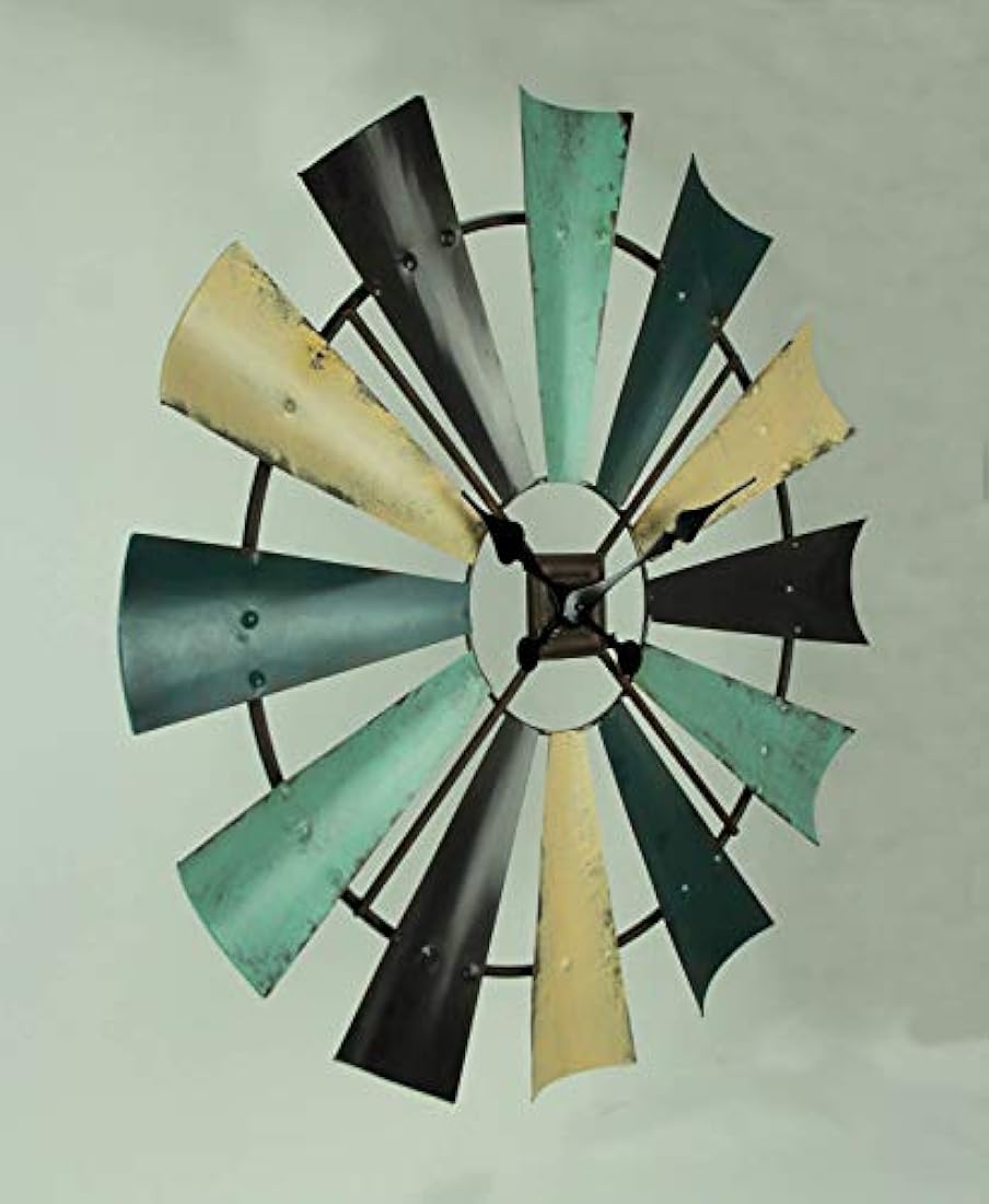 Reloj de pared de metal, diseño rústico