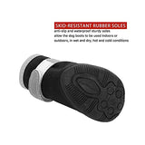 QUMY - Zapatos para perros pequeños, cachorros, botas para el pavimento caliente, botas de nieve para el invierno, con tira reflectante, suela de goma antideslizante, 4 unidades