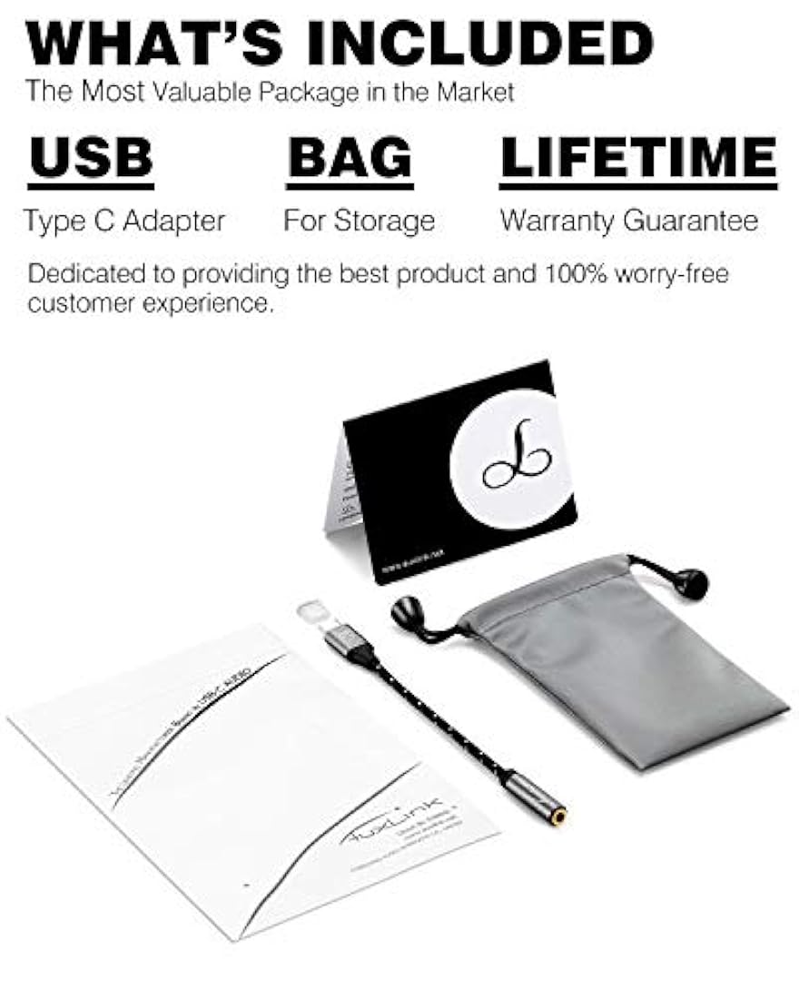 Adaptador de auriculares USB C a 0.138 in AuxLink Hi-Fi Pro