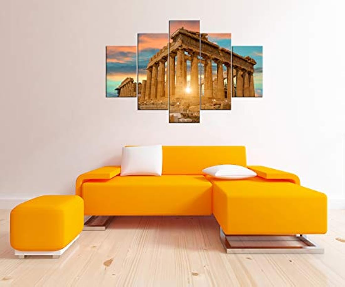 Yatsen cuadro decorativo lienzo Ciudad Pintura 5 piezas