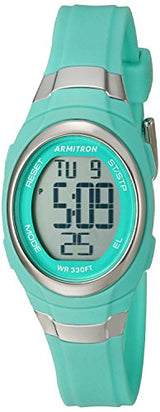 reloj cronógrafo digital con correa de resina en verde