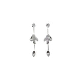 Aretes y de collar  con diseño de flores y cristales