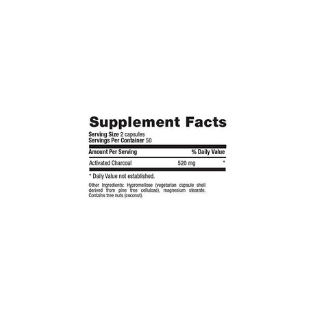 Suplementos Alimenticios activado de coco 100 cápsulas