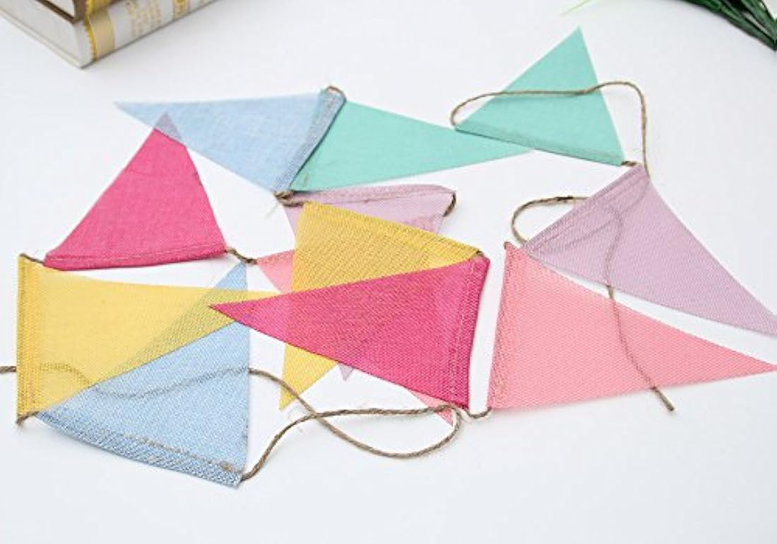 24 banderines multicolor Pennant banderines triangulares