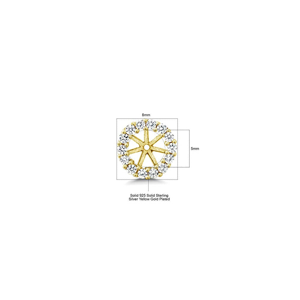 Aretes de plata de ley maciza chapada en oro amarillo