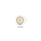 Aretes de plata de ley maciza chapada en oro amarillo