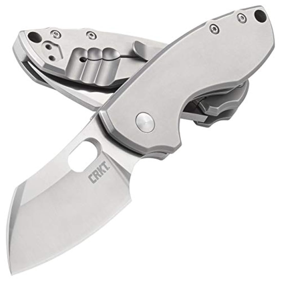 Cuchillo plegable, color plateado.