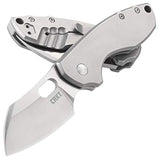 Cuchillo plegable, color plateado.