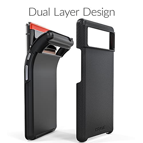 Crave Dual Guard para Google Pixel 6, funda de doble capa de protección contra golpes para Google Pixel 6 - Negro