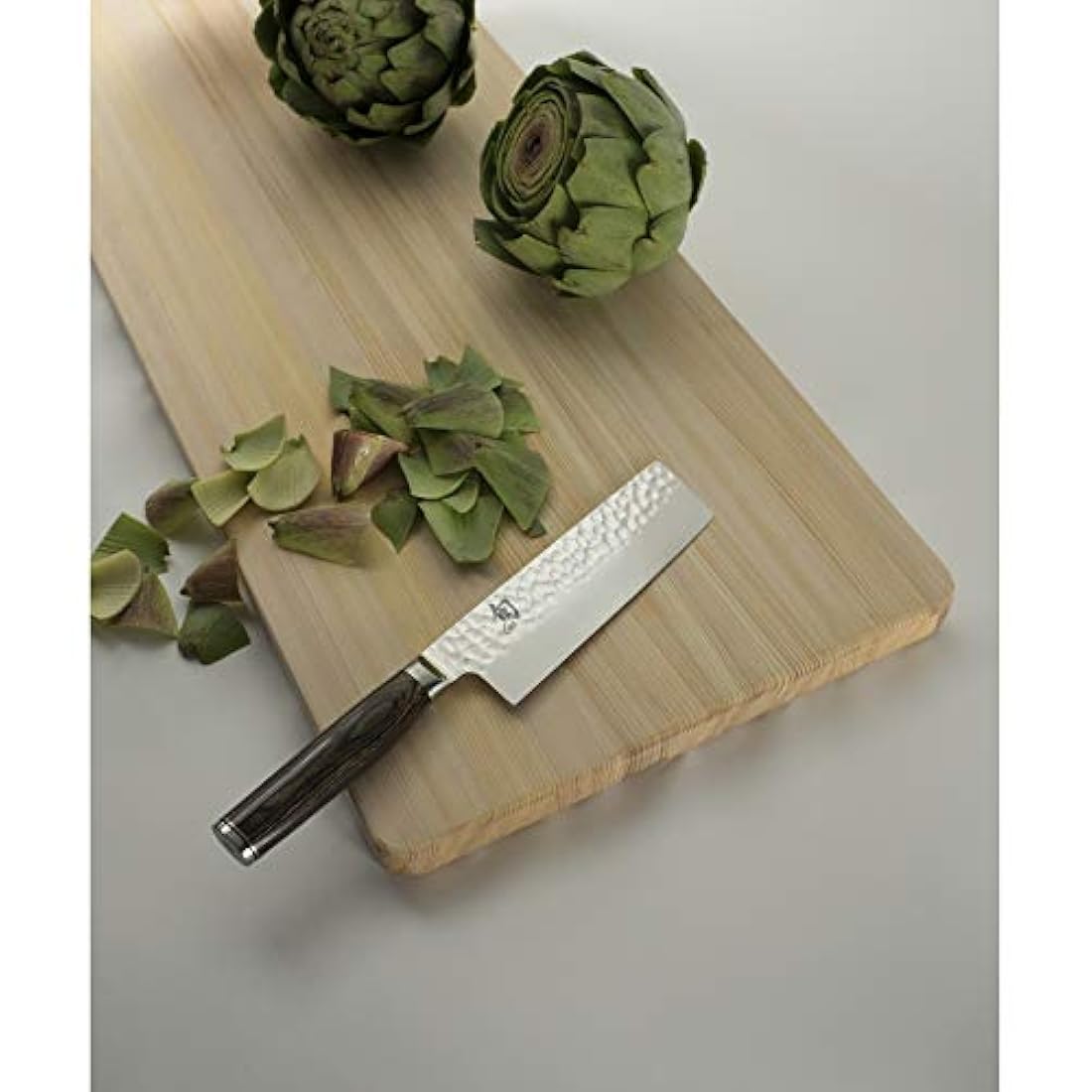cuchillo de 5.5 pulgadas hoja acabada, mango de madera