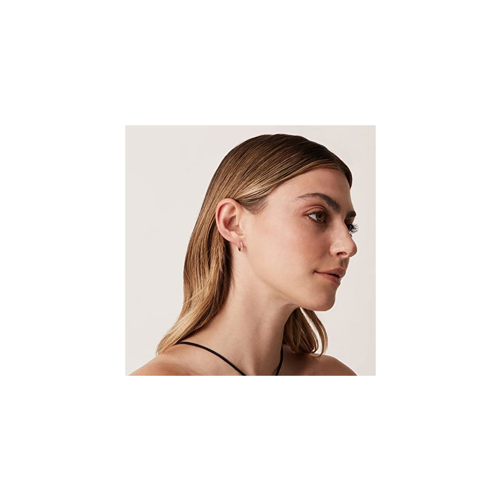 Aretes tipo argolla de plata esterlina  para mujer