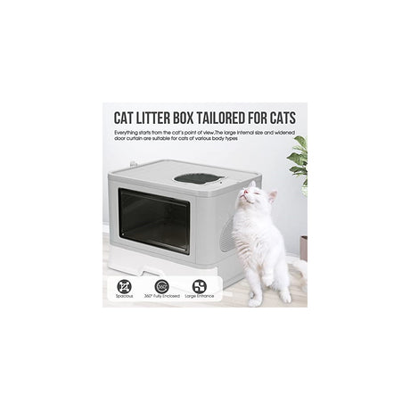 Caja de arena para gatos  cerrada y plegable