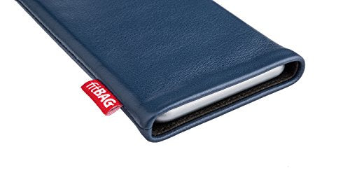 fitBAG Beat Blue - Funda personalizada para Samsung Galaxy S22 Ultra | Fabricada en Alemania | Funda de piel fina de napa con forro de microfibra para limpieza de pantallas