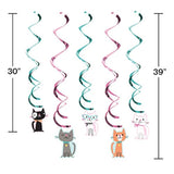 Purr-Fect Party Hanging Remolinos (5 CT)