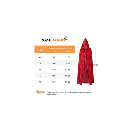 Disfraz  Capa con capucha unisex para adultos talla