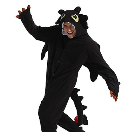 Disfraz de dragón negro para adultos.
