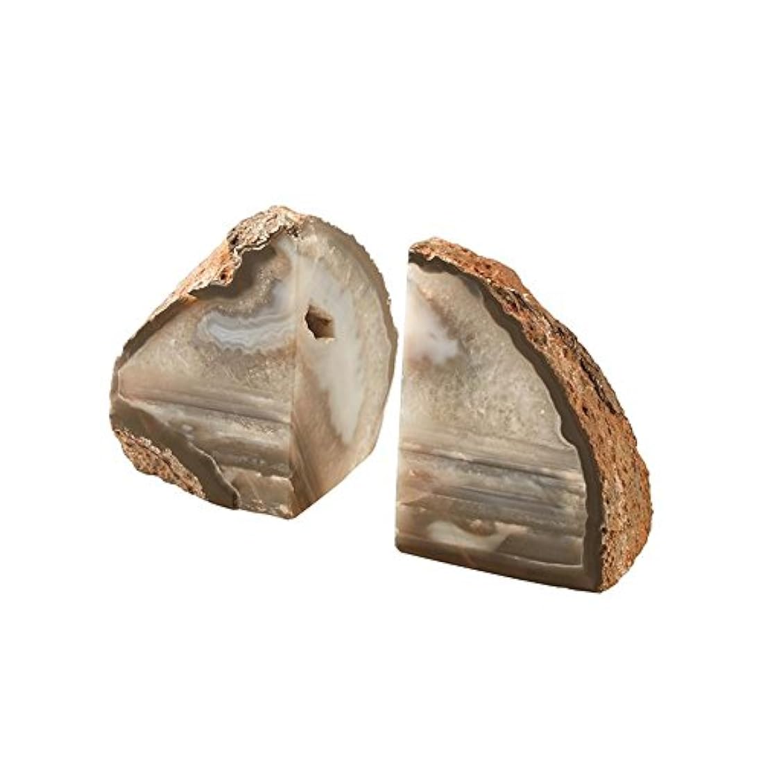 Par de sujetalibros de ágata natural  2-3 lbs (pequeño)