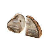 Par de sujetalibros de ágata natural  2-3 lbs (pequeño)