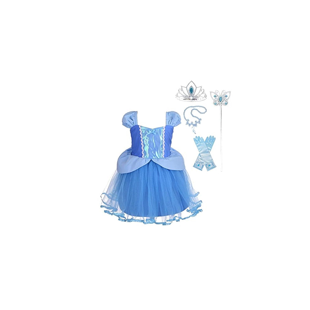 Disfraz de princesa para niñas de color azul talla 2T