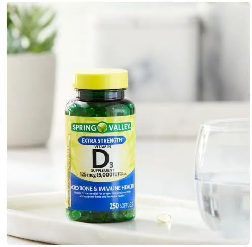 Suplemento de Vitamina D3 5000iu, 250 Cápsulas, No GMO