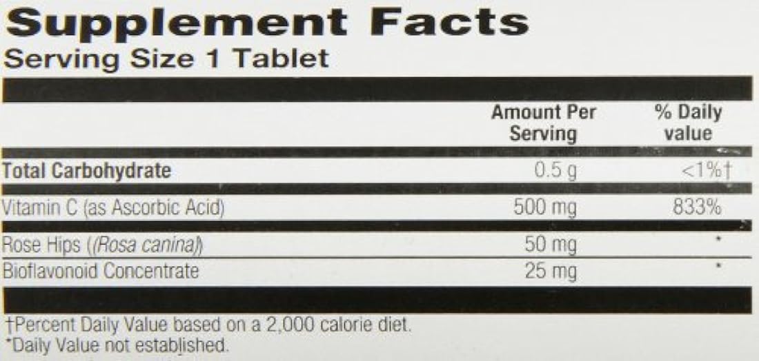 Kal C-500 con RH y Bioflavonoides liberación sostenida tabletas, 500 mg, 100 unidades