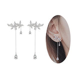 aretes de plata esterlina 925 con diseño de hojas
