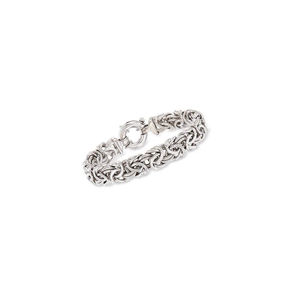 Pulseras bizantina de plata de ley italiana