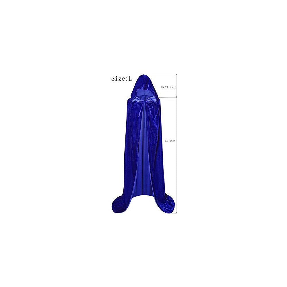 Disfraz Capa larga de terciopelo con capucha unisex talla M