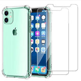 Cavie Brands Funda transparente para iPhone 11 con 2 protectores de pantalla, máxima protección de absorción de golpes, funda transparente para iPhone 11, compatible con Apple iPhone 11