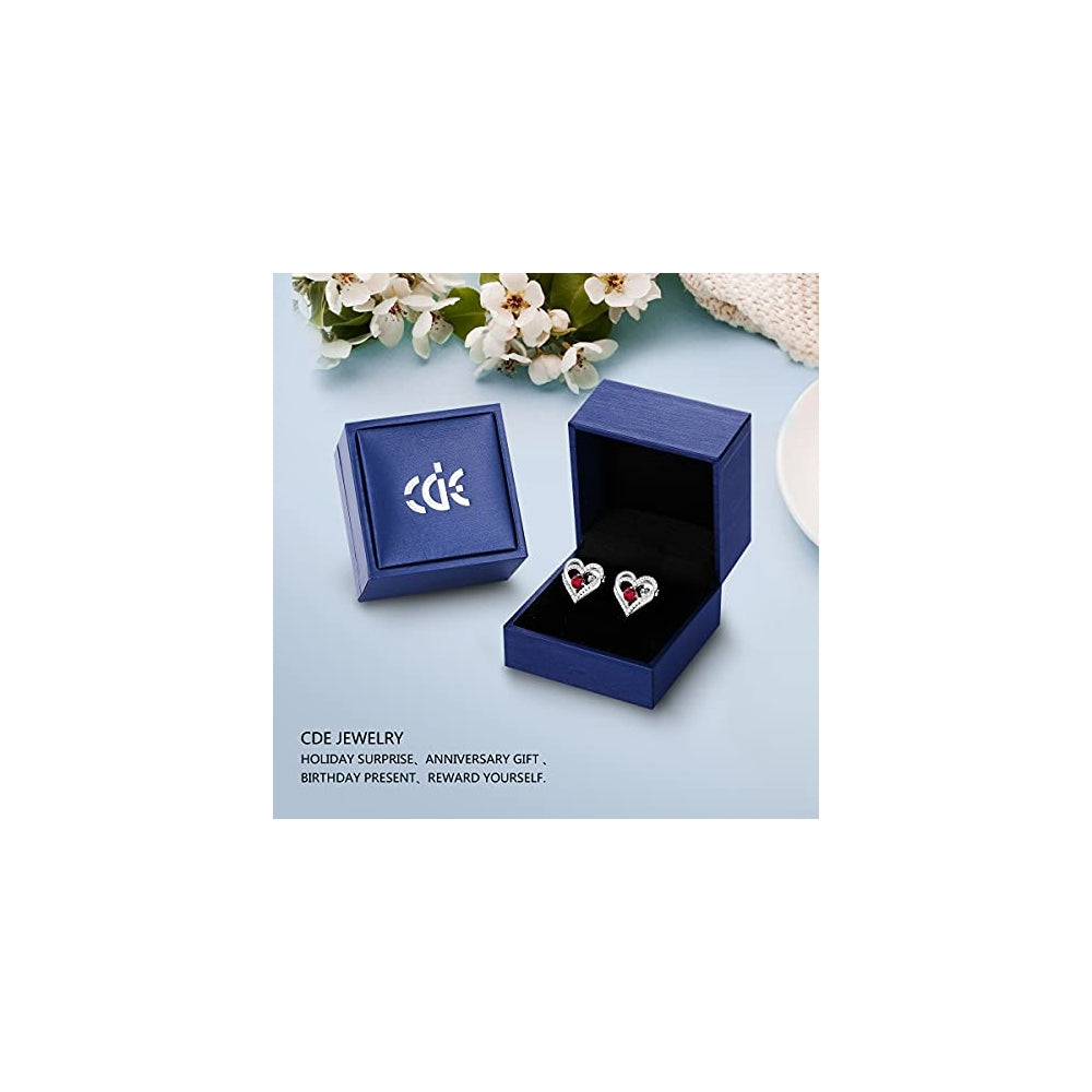 Aretes de plata  con piedra de nacimiento de diciembre
