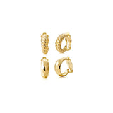 Aretes de aro chapados en oro de 18 quilates para mujeres
