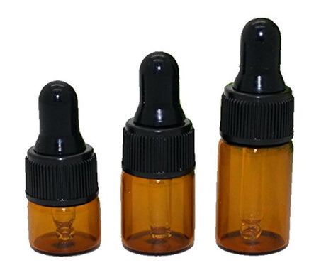 50 botellas de aceite esencial de 2 ml vacías de cristal