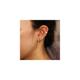 Aretes de presión pequeños en forma de argolla para mujer