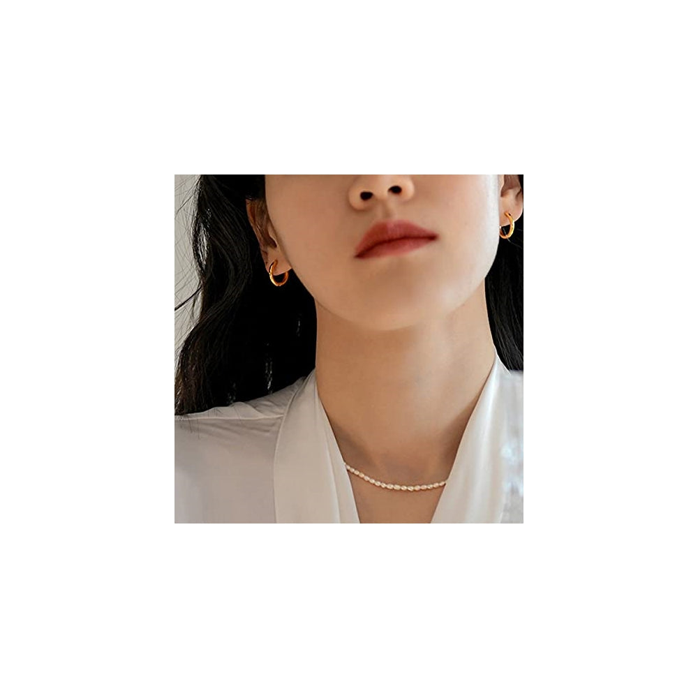 Aretes de acero inoxidable hipoalergénicos para mujer