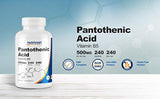 Acido pantoténico (vitamina B5) 500 mg, 240 cápsulas, 1