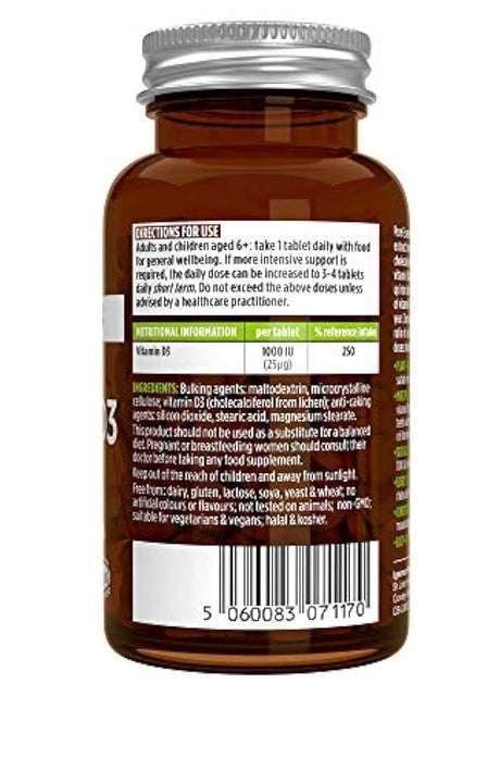 Puro Essentials Vegano vitamina D3 1000IU Colecalciferol