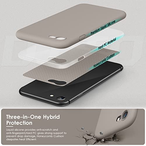 DTTOCASE - Funda para iPhone SE 2022/2020, iPhone 8, iPhone 7, funda de silicona líquida para iPhone SE 8 7 de 4.7 pulgadas, funda protectora suave y sedosa colorida para niñas y mujeres, piedra
