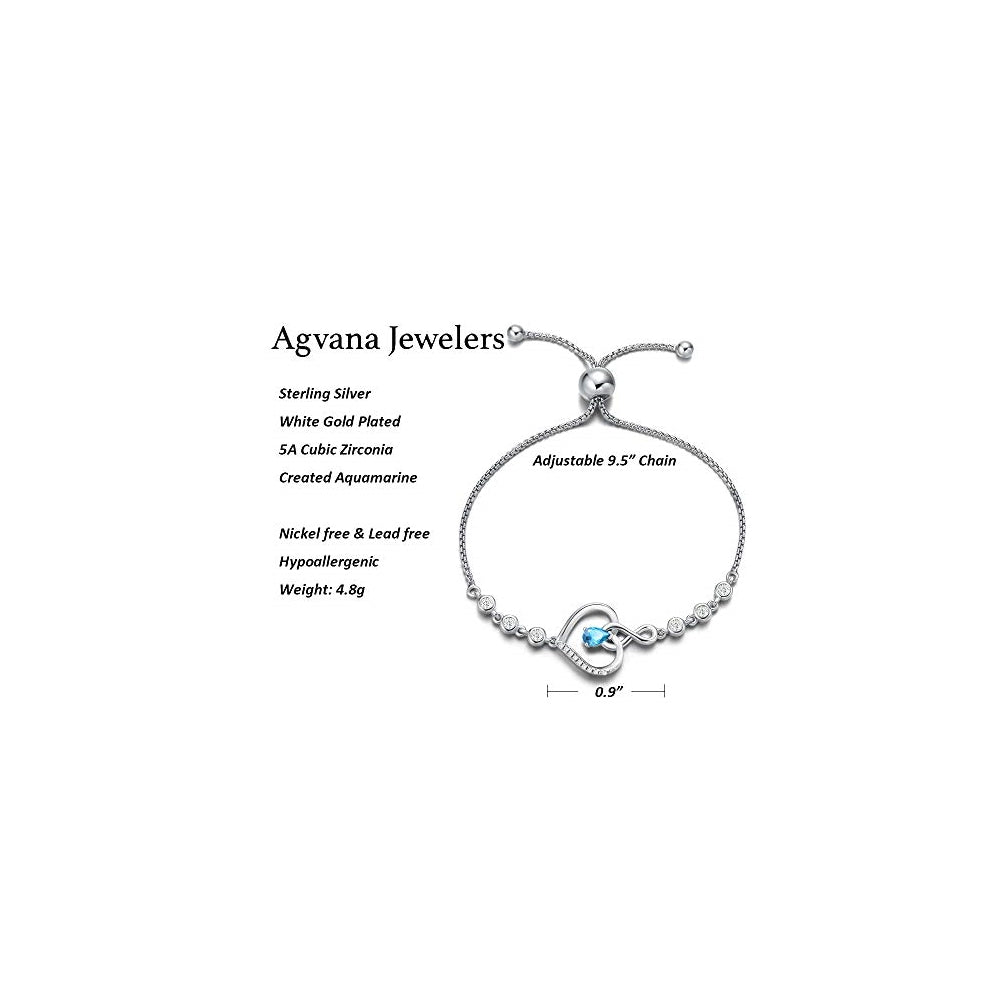 Pulseras para mujer regalos para niñas AGVANA Aguamarina