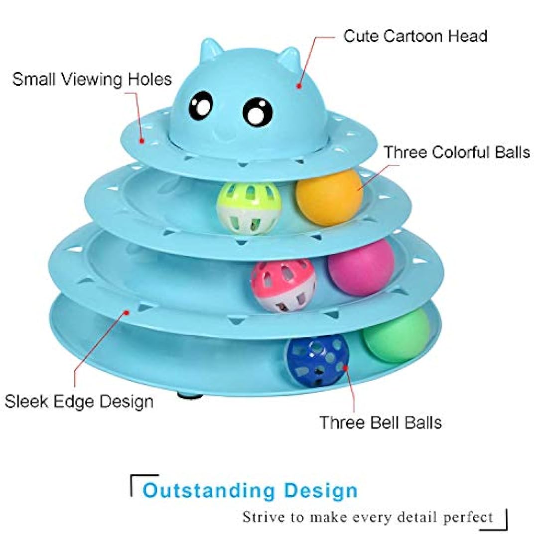 UPSKY Cat Toy Roller Cat Toys 3 Level Towers Tracks Roller