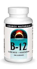 Fuente Naturals Vitamina B-12 2000 mcg Losanje, 200 Count